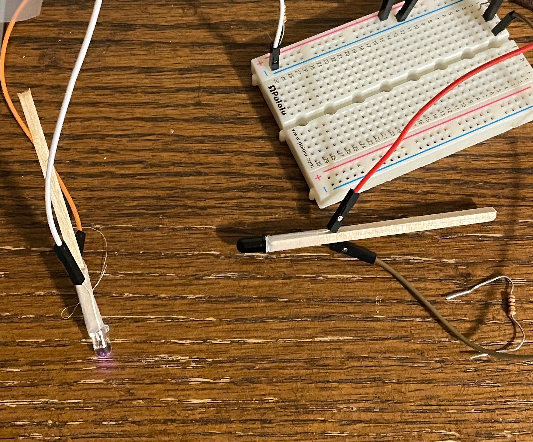 LED and phototransistor